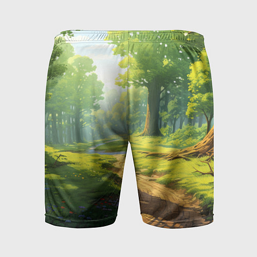 Мужские спортивные шорты Fabulous forest / 3D-принт – фото 2