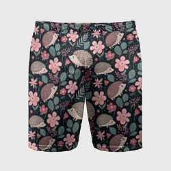 Мужские спортивные шорты Ёжики в цветах