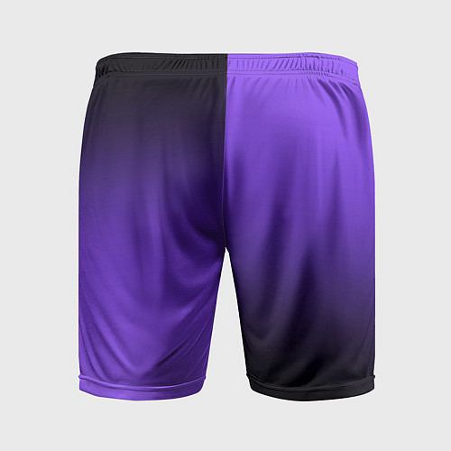Мужские спортивные шорты Чёрно-сиреневый градиент пополам / 3D-принт – фото 2