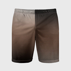 Шорты спортивные мужские Чёрно-коричневый текстурный градиент пополам, цвет: 3D-принт