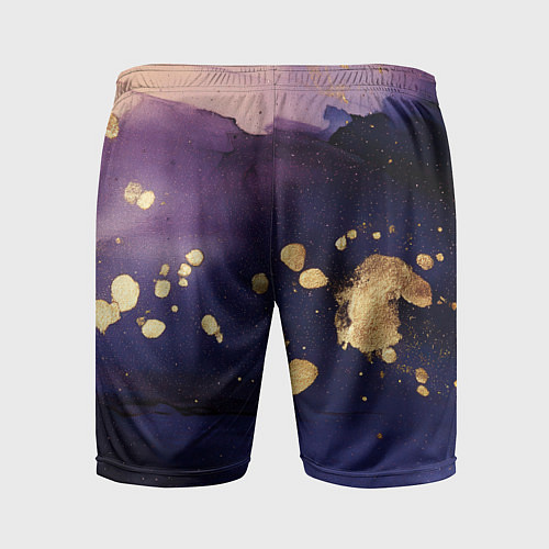 Мужские спортивные шорты Золотая краска на текстуре / 3D-принт – фото 2