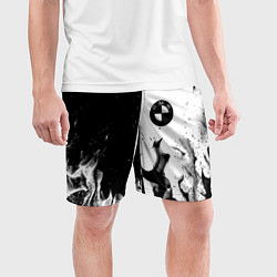 Шорты спортивные мужские BMW black fire, цвет: 3D-принт — фото 2
