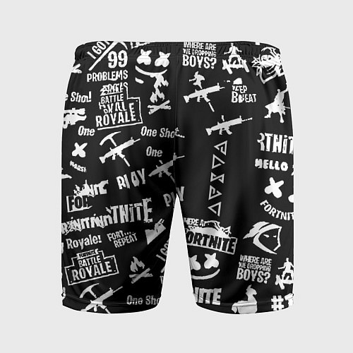 Мужские спортивные шорты Черно белые логотипы игр / 3D-принт – фото 2