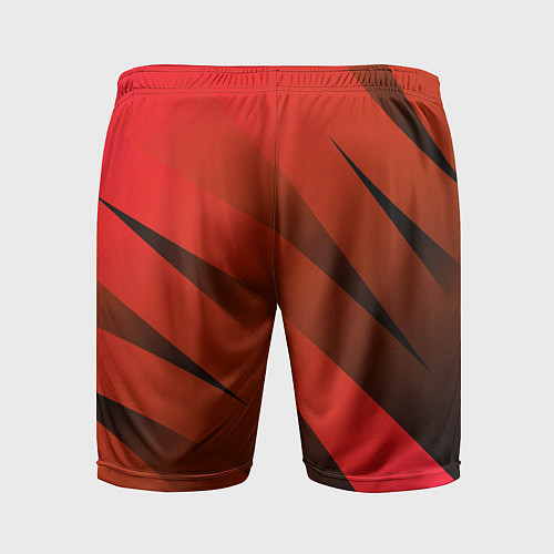 Мужские спортивные шорты Красно-коричневый абстрактные полосы / 3D-принт – фото 2
