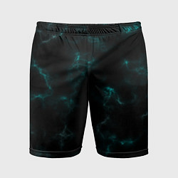 Шорты спортивные мужские Color black turquoise, цвет: 3D-принт