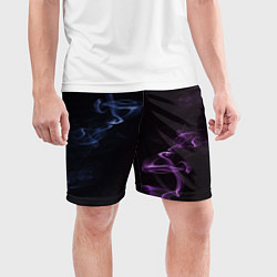 Шорты спортивные мужские Color black blue pink, цвет: 3D-принт — фото 2