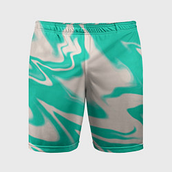 Шорты спортивные мужские Color white turquoise, цвет: 3D-принт
