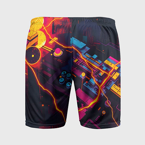 Мужские спортивные шорты Техническая абстракция / 3D-принт – фото 2