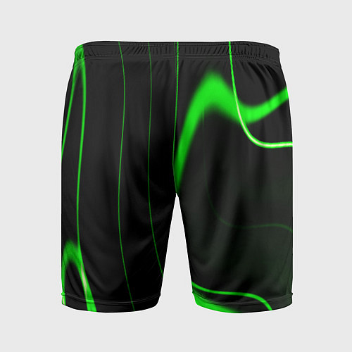 Мужские спортивные шорты Color green light green black / 3D-принт – фото 2