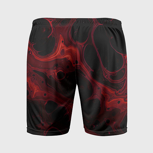 Мужские спортивные шорты Черно-красная размытая абстракция / 3D-принт – фото 2