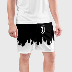 Шорты спортивные мужские Ювентус белый огонь, цвет: 3D-принт — фото 2