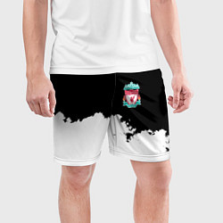 Шорты спортивные мужские Liverpool черно белый, цвет: 3D-принт — фото 2