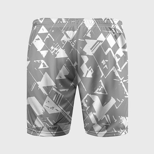 Мужские спортивные шорты Светлый серый геометричный паттерн / 3D-принт – фото 2