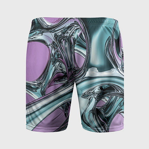 Мужские спортивные шорты Металлическая абстракция на фиолетовом фоне / 3D-принт – фото 2