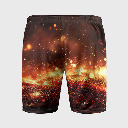 Мужские спортивные шорты Красно-золотая текстура / 3D-принт – фото 2