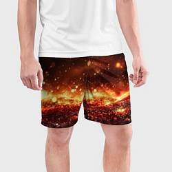 Шорты спортивные мужские Красно-золотая текстура, цвет: 3D-принт — фото 2