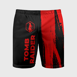 Шорты спортивные мужские Tomb Raider - red gradient по-вертикали, цвет: 3D-принт