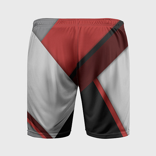 Мужские спортивные шорты Color black red grey / 3D-принт – фото 2