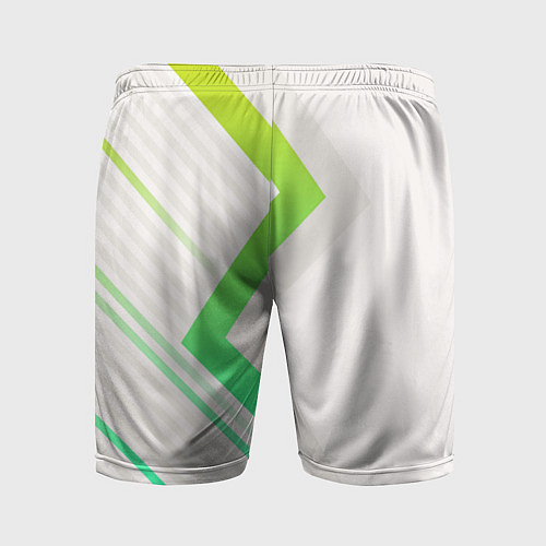 Мужские спортивные шорты Color white line green / 3D-принт – фото 2