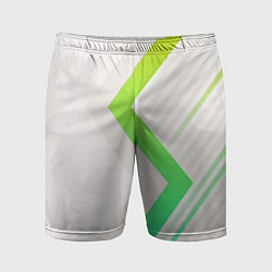 Шорты спортивные мужские Color white line green, цвет: 3D-принт