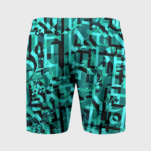Мужские спортивные шорты Неоновый голубой объёмный эффект / 3D-принт – фото 2