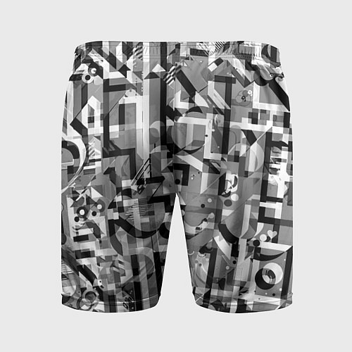 Мужские спортивные шорты Серый объёмный эффект / 3D-принт – фото 2