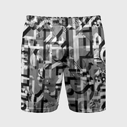 Шорты спортивные мужские Серый объёмный эффект, цвет: 3D-принт