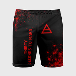 Мужские спортивные шорты Thirty Seconds to Mars - red gradient вертикально