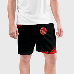 Шорты спортивные мужские Ajax красные краски, цвет: 3D-принт — фото 2