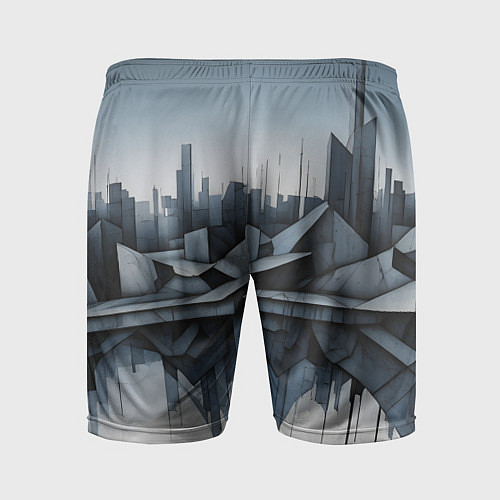 Мужские спортивные шорты Небоскребы и скалы / 3D-принт – фото 2