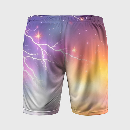 Мужские спортивные шорты Магический фон с молниями и звездами / 3D-принт – фото 2