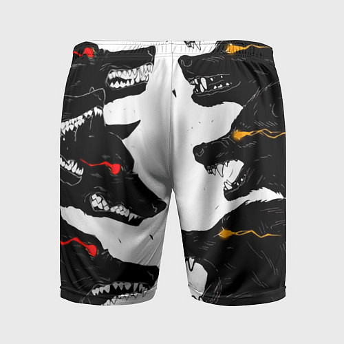 Мужские спортивные шорты Волки со светящимися глазами / 3D-принт – фото 2
