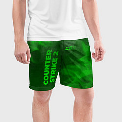 Шорты спортивные мужские Counter Strike 2 - green gradient вертикально, цвет: 3D-принт — фото 2