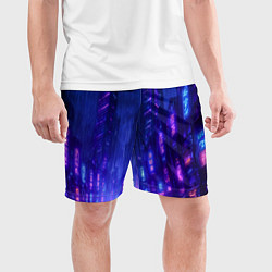 Шорты спортивные мужские Одинокий город неона, цвет: 3D-принт — фото 2