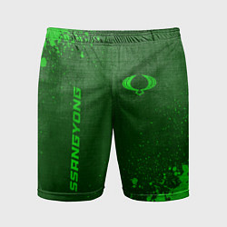 Мужские спортивные шорты SsangYong - green gradient вертикально