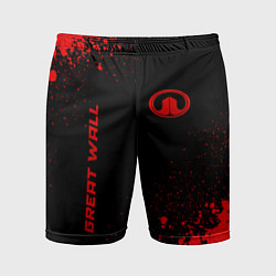 Шорты спортивные мужские Great Wall - red gradient вертикально, цвет: 3D-принт