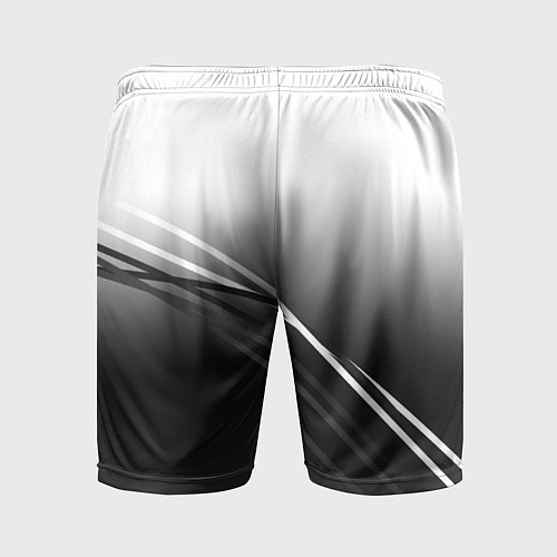 Мужские спортивные шорты Градиент с полосами из белого в тёмный / 3D-принт – фото 2
