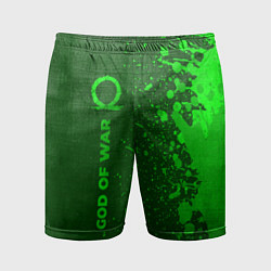 Мужские спортивные шорты God of War - green gradient по-вертикали