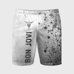 Мужские спортивные шорты Bon Jovi - white gradient по-вертикали