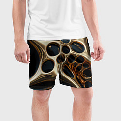 Шорты спортивные мужские Черно-золотая абстракция, цвет: 3D-принт — фото 2