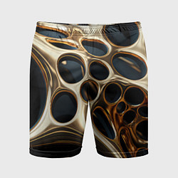 Мужские спортивные шорты Черно-золотая абстракция