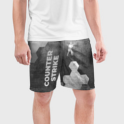 Шорты спортивные мужские Counter Strike - grey gradient вертикально, цвет: 3D-принт — фото 2