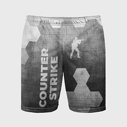 Шорты спортивные мужские Counter Strike - grey gradient вертикально, цвет: 3D-принт