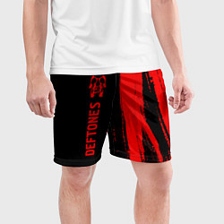Шорты спортивные мужские Deftones - red gradient по-вертикали, цвет: 3D-принт — фото 2