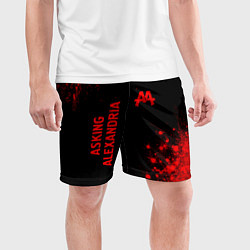 Шорты спортивные мужские Asking Alexandria - red gradient вертикально, цвет: 3D-принт — фото 2