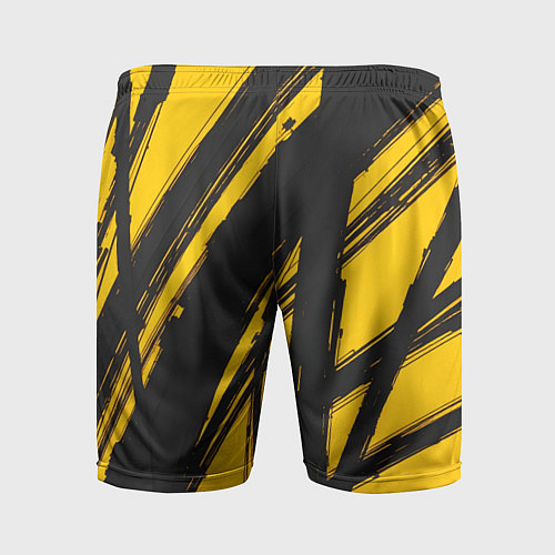 Мужские спортивные шорты Абстракция на желтом / 3D-принт – фото 2