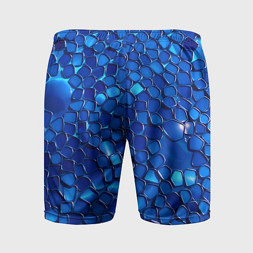 Мужские спортивные шорты Блестящие синие отражения / 3D-принт – фото 2
