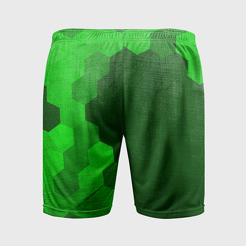Мужские спортивные шорты Mass Effect - green gradient по-вертикали / 3D-принт – фото 2