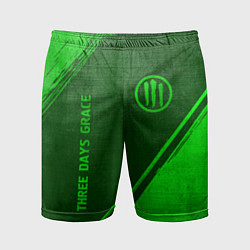 Шорты спортивные мужские Three Days Grace - green gradient вертикально, цвет: 3D-принт