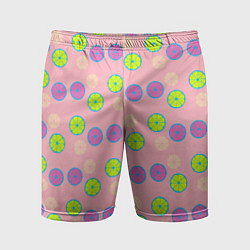 Шорты спортивные мужские Цитрусовый розовый, цвет: 3D-принт